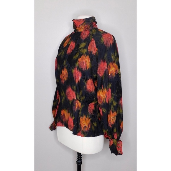 Elegant Black and Red Women's Blouse - Picture 4 of 10